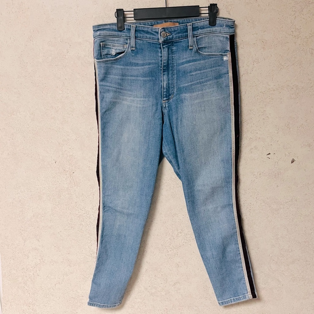JOE'S THE CHARLIE HIGH RISE SKINNY  30 WOMENS  VELVET STRIPPED COTTON  JEANS‎
